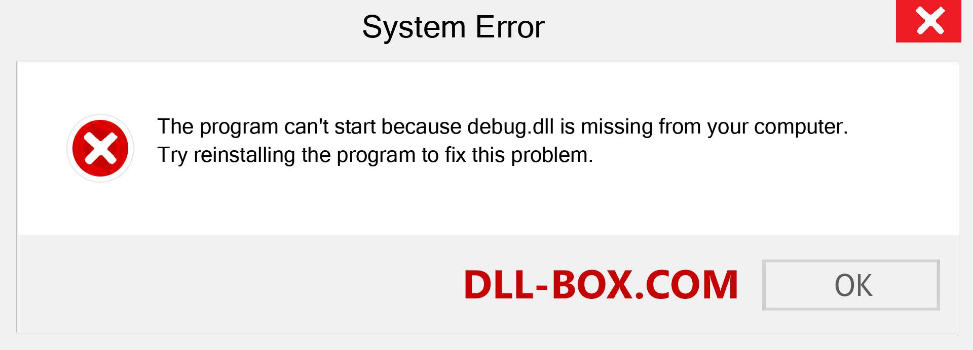  debug.dll file is missing?. Download for Windows 7, 8, 10 - Fix  debug dll Missing Error on Windows, photos, images